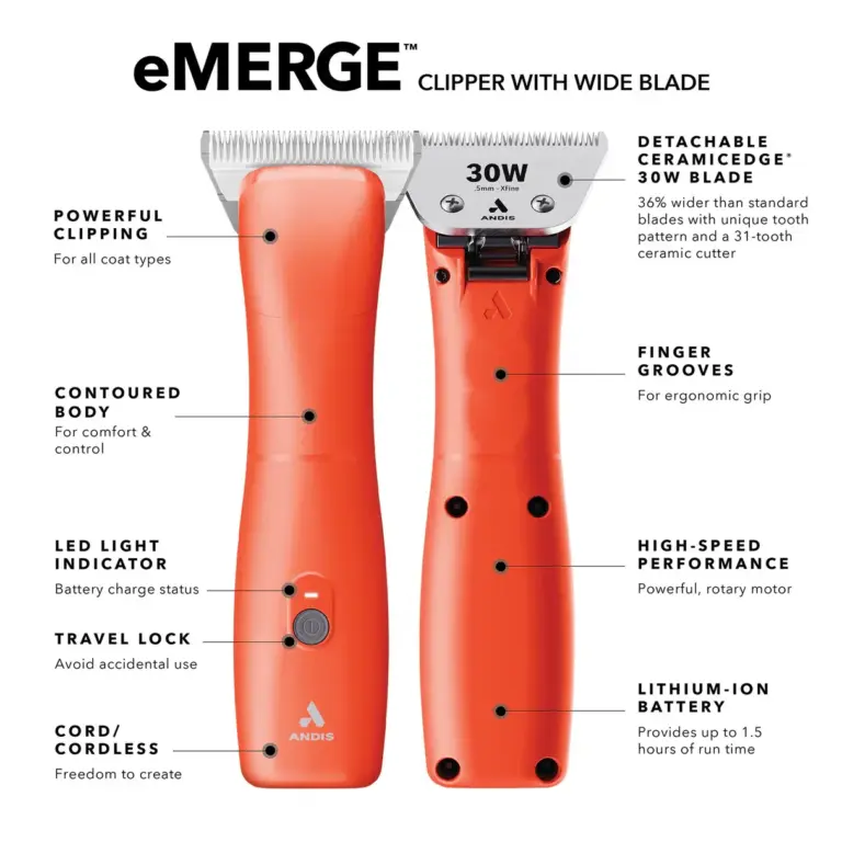 Andis Emerge Clipper W/#30 Wide Blade- Orange 6 Andis emerge clipper w/#30 wide blade- orange - image 6
