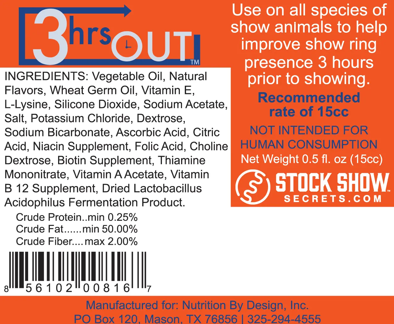 3 HRS OUT 15cc by Stock Show Secrets - Image 2