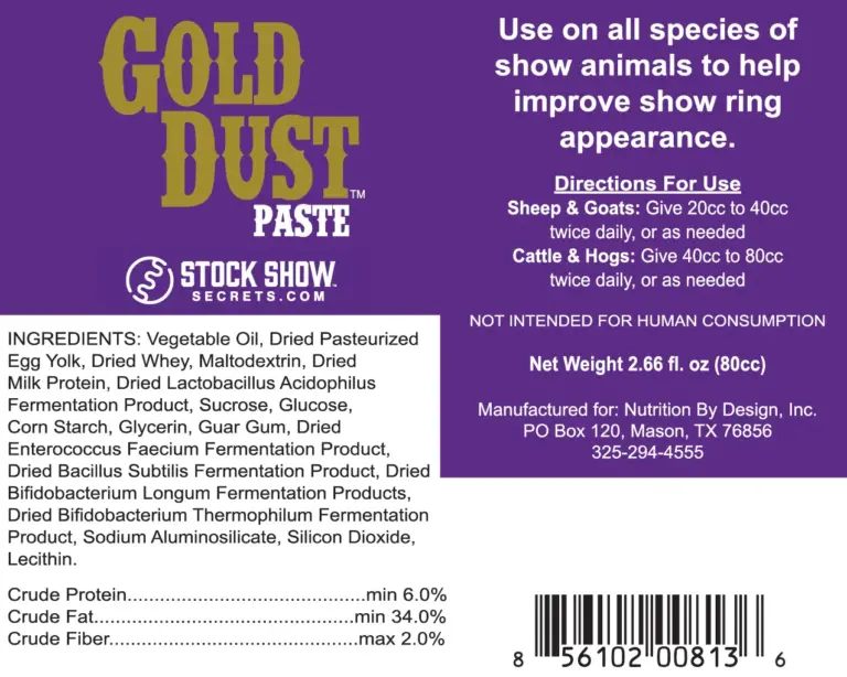 Gold dust 80cc paste by stock show secrets - image 2