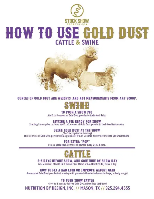 Gold dust 5lb by stock show secrets