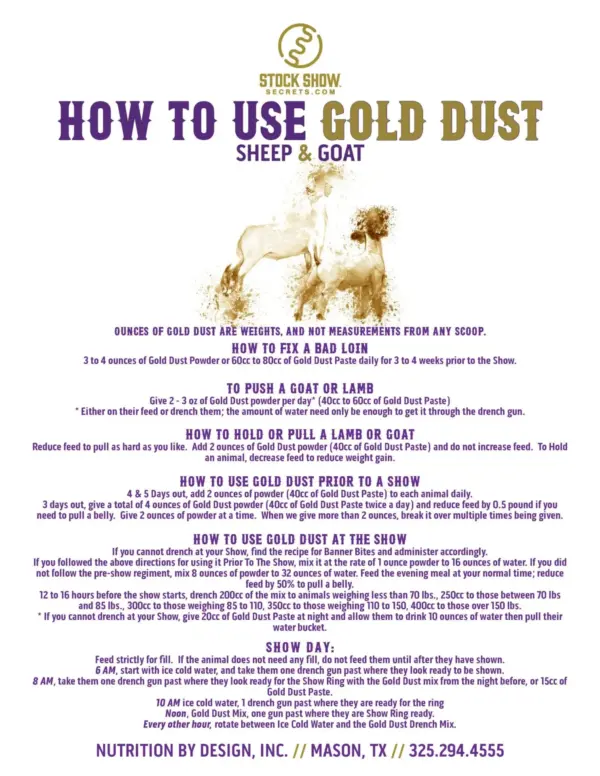 Gold dust 5lb by stock show secrets