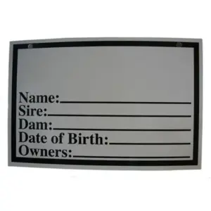 CARDBOARD PEDIGREE SIGN