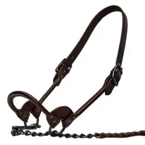 GUNMETAL SHOW HALTER, BROWN, SMALL