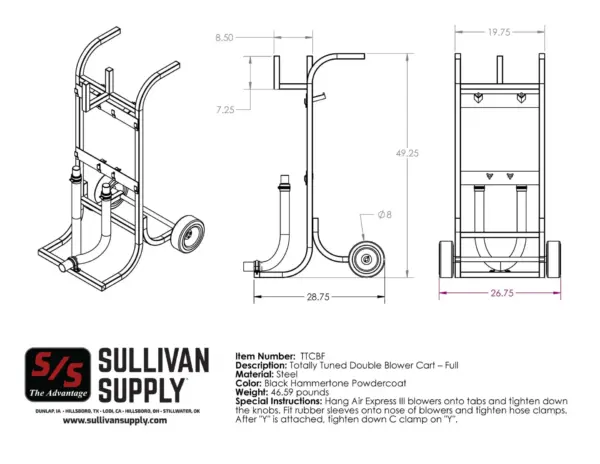 Totally tuned double blower cart - full