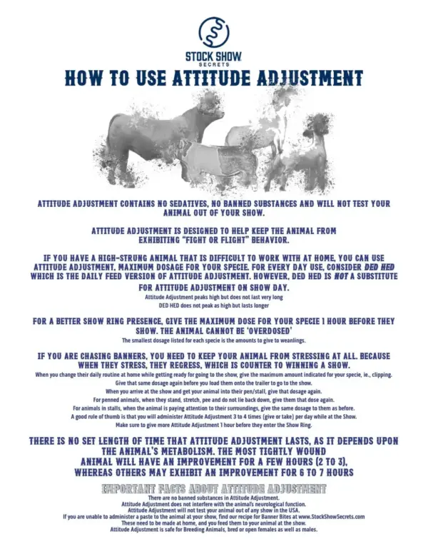 Attitude adjustment 60cc by stock show secrets