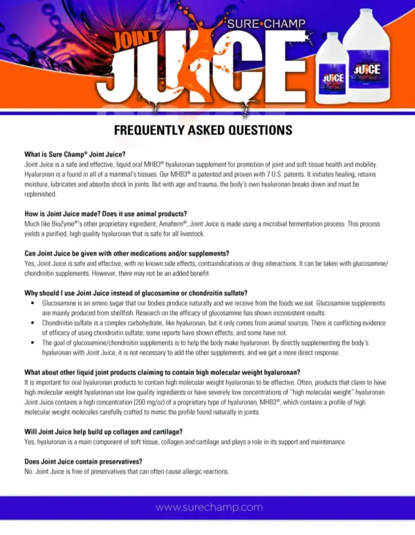 Sure champ® joint juice, gallon