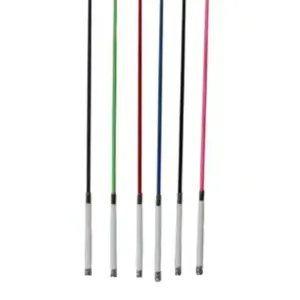 39" White Handle Whip w/Chrome Ball Tip-