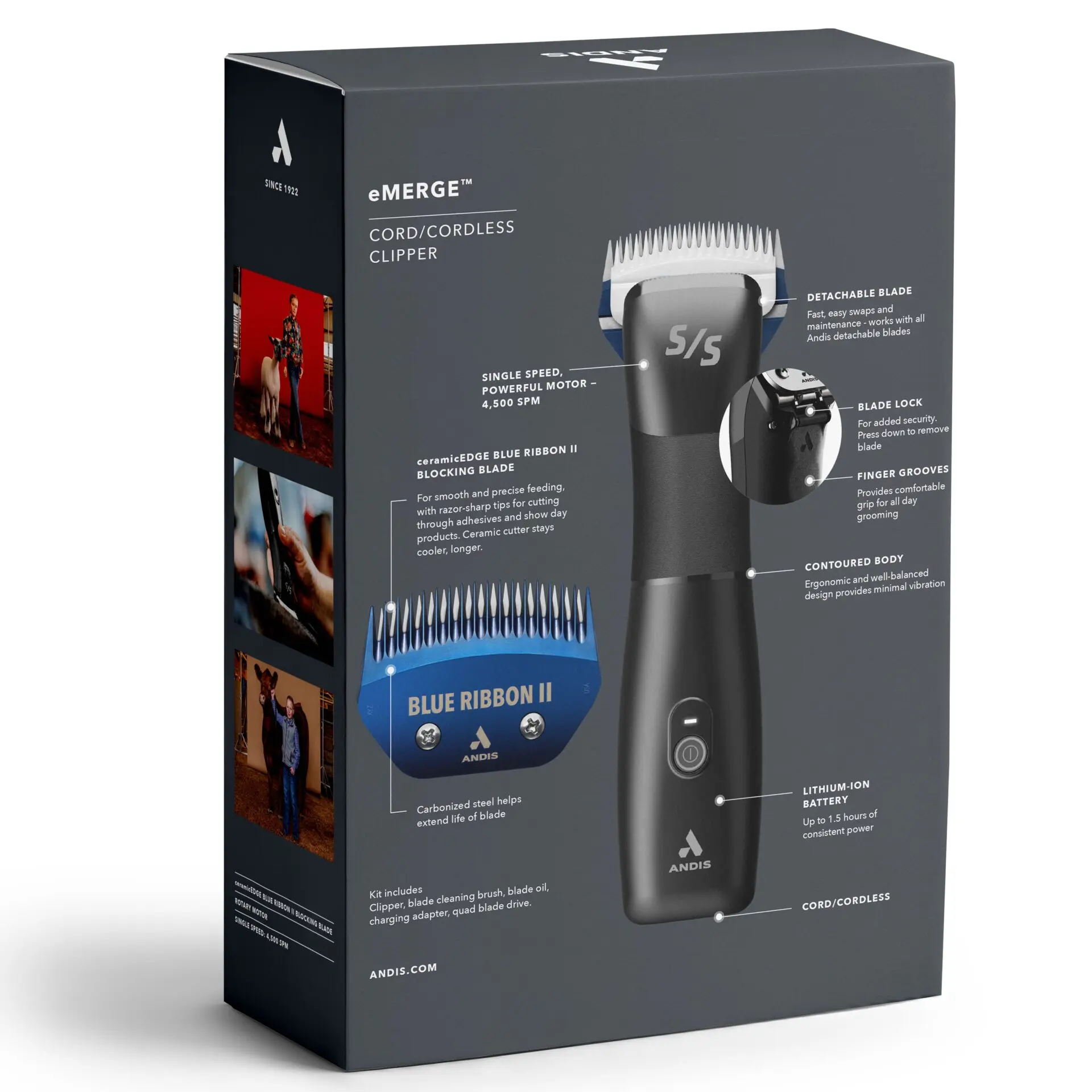 Andis eMERGE S/S Exclusive Black w/Blue Ribbon 2 - Image 5